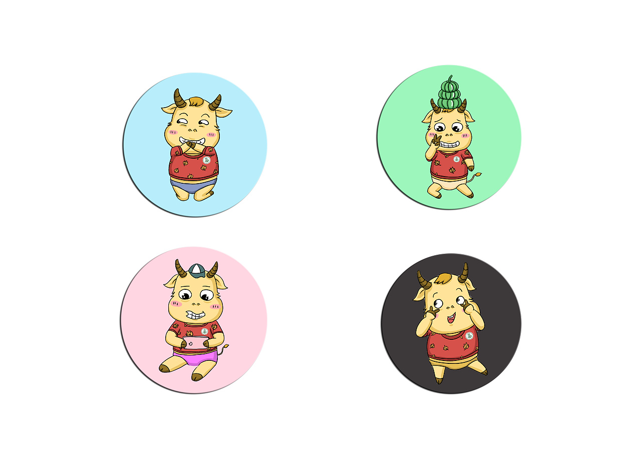 "牛可爱"吉祥物设计|平面|ip形象|幺工程 - 原创作品 - 站酷 (zcool)