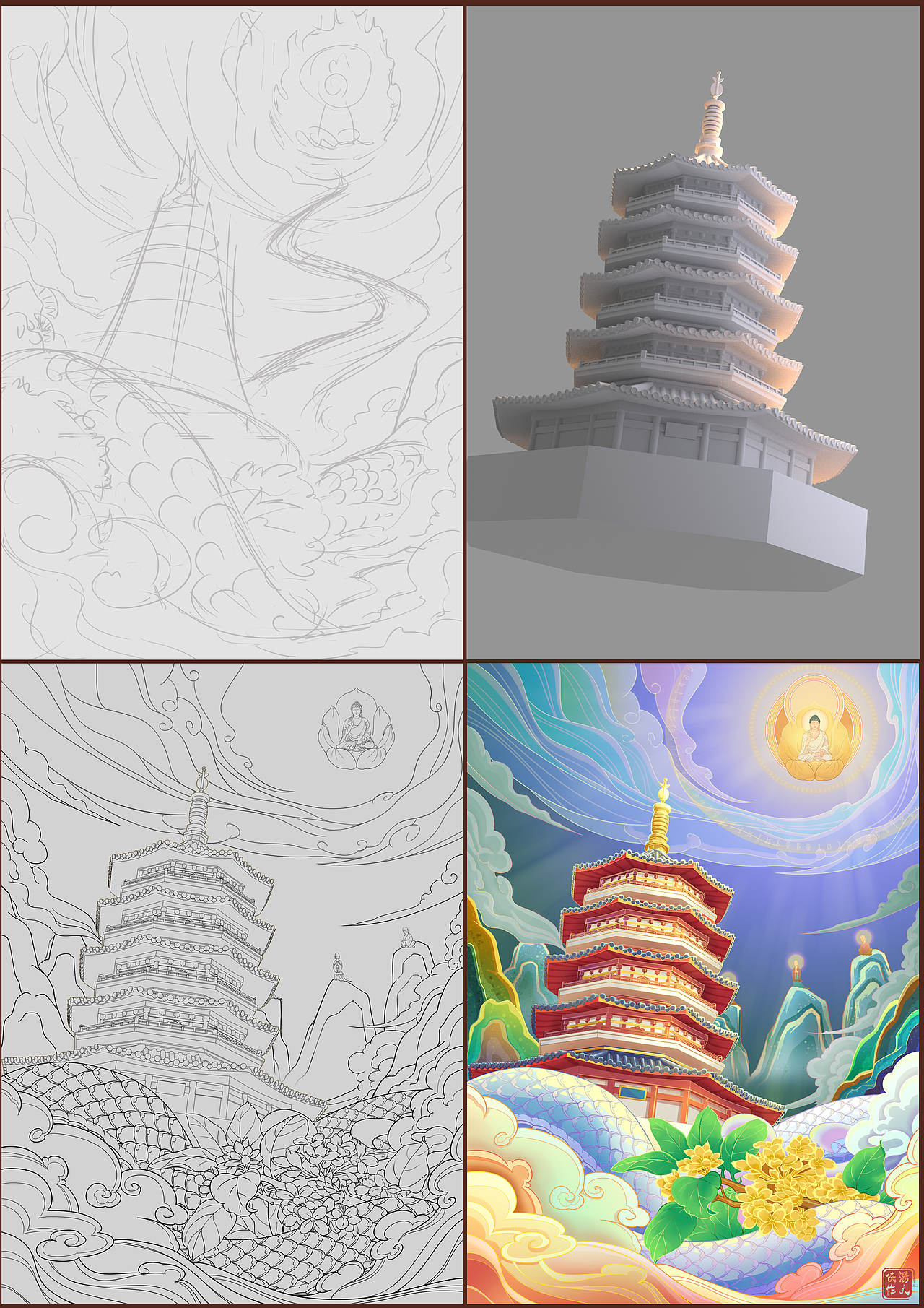 古典名胜建筑杭州雷峰塔