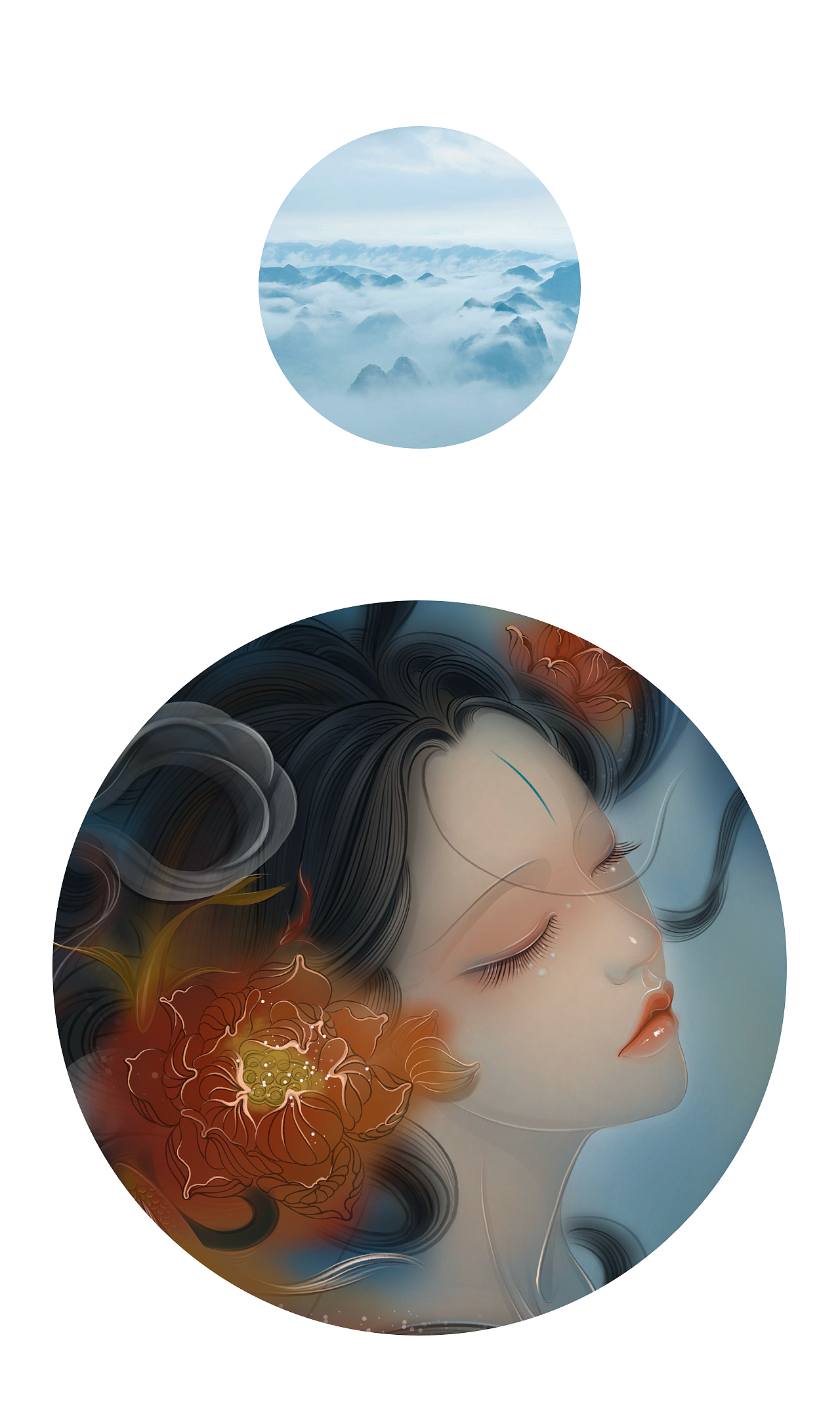 《云暮间》古风/国风美人插画