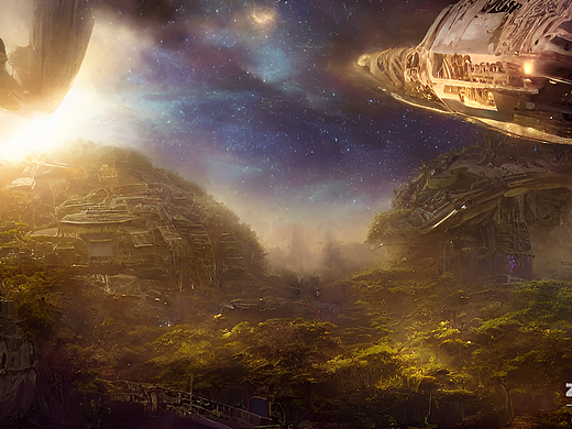 #AI创作实验室#未来城市，宇宙星空，村庄，丛林，大型