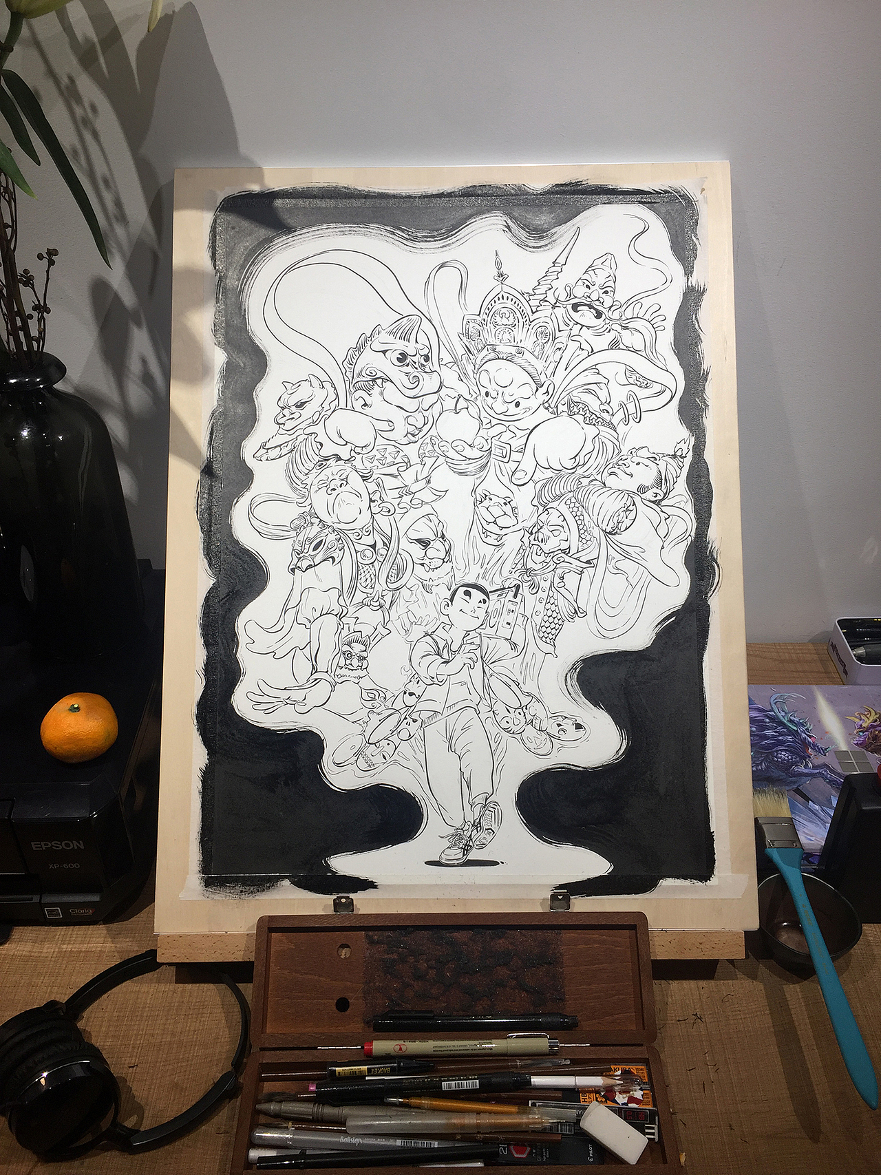 《五神戏》（图ZOTk5NDM1OTI=） - 商业插画 - 站酷设计师郑昊煜Ati原创素材 - 站酷ZCOOL