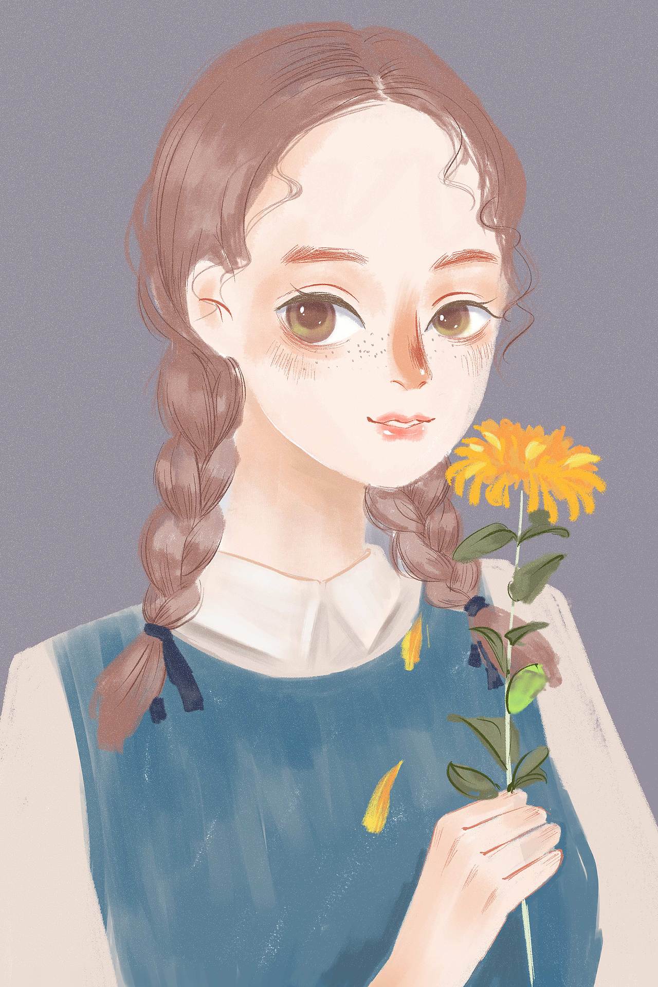 手绘女孩大头头像练习