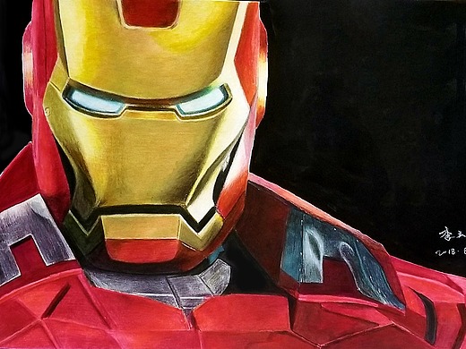 彩铅钢铁侠fy_李云飞_清风艺坊