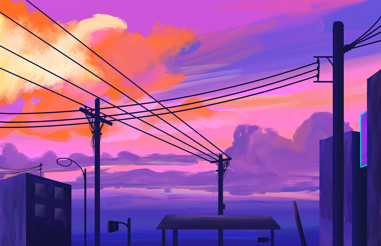 看教程画的 厚涂风景好难