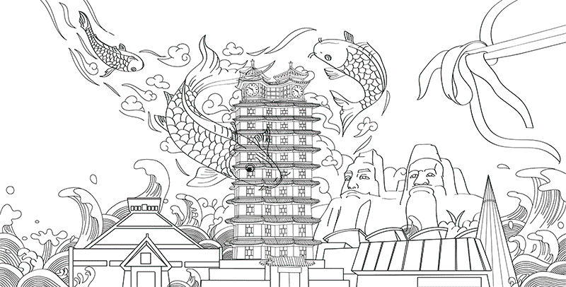 小Z的旅城——郑州（图ZMTU2NjkxMDky） - 商业插画 - 站酷设计师喵喵女侠原创素材 - 站酷ZCOOL