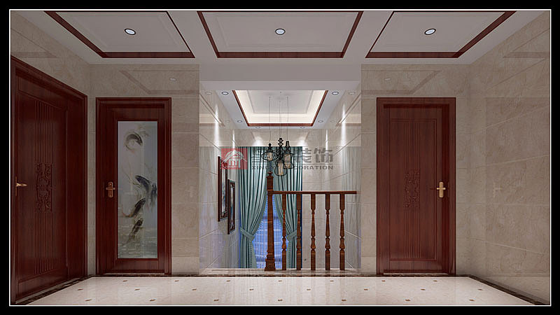 贵阳地铁·湖山郡别墅装修,新中式设计效果图!