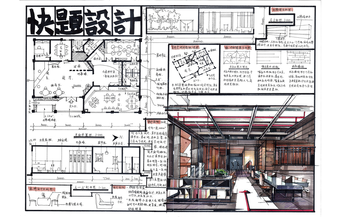 太原理工大环艺室内考研快题山西大学环艺室内考研快题（图ZMTc5MDgwMzQ0） - 家装设计 - 站酷设计师晋绘手绘原创素材 - 站酷ZCOOL
