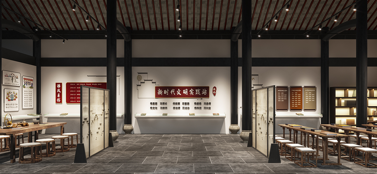 中式风格的村文化站