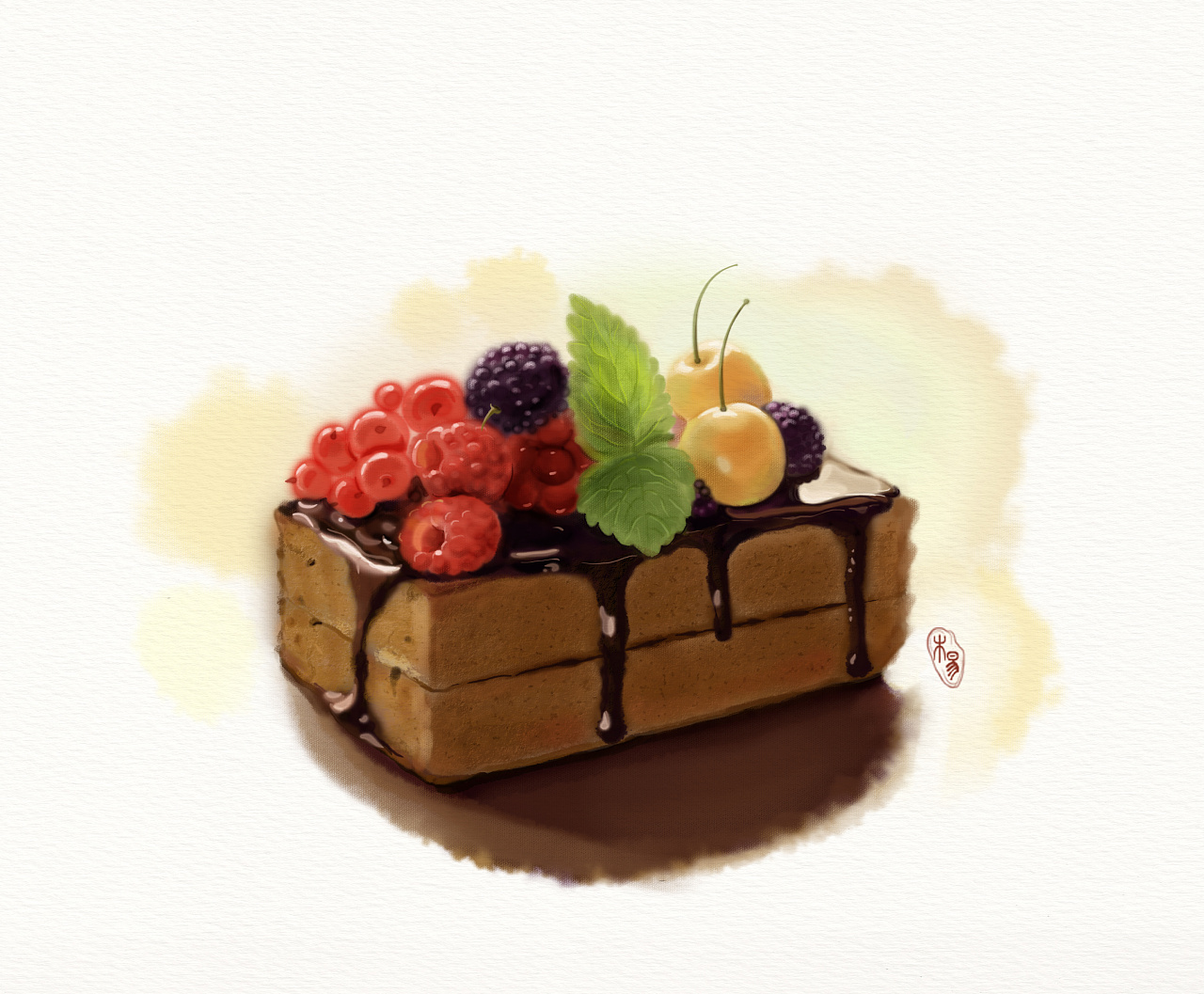 草莓蛋糕|插画|商业插画|Ally010 - 原创作品 - 站酷 (ZCOOL)