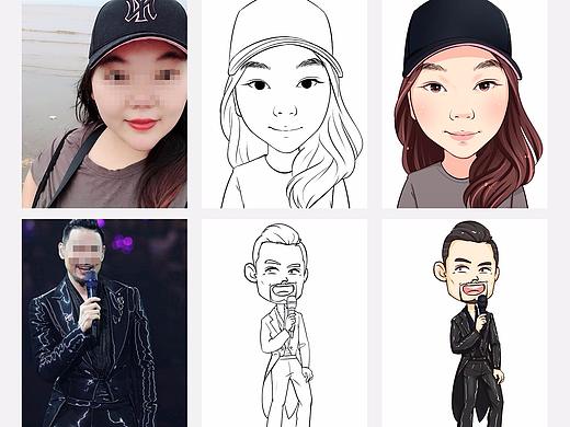 几年前的手绘头像（个人主页-ZNTQzMDA1MTY=） - 商业插画 - 站酷设计师美美的静无言原创素材 - 站酷ZCOOL