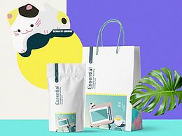 一組可愛的包裝插畫