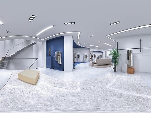 现代简约服装店二楼效果（个人主页-ZNDIxNTUzMDg=） - 家装设计 - 站酷设计师X小白菜原创素材 - 站酷ZCOOL