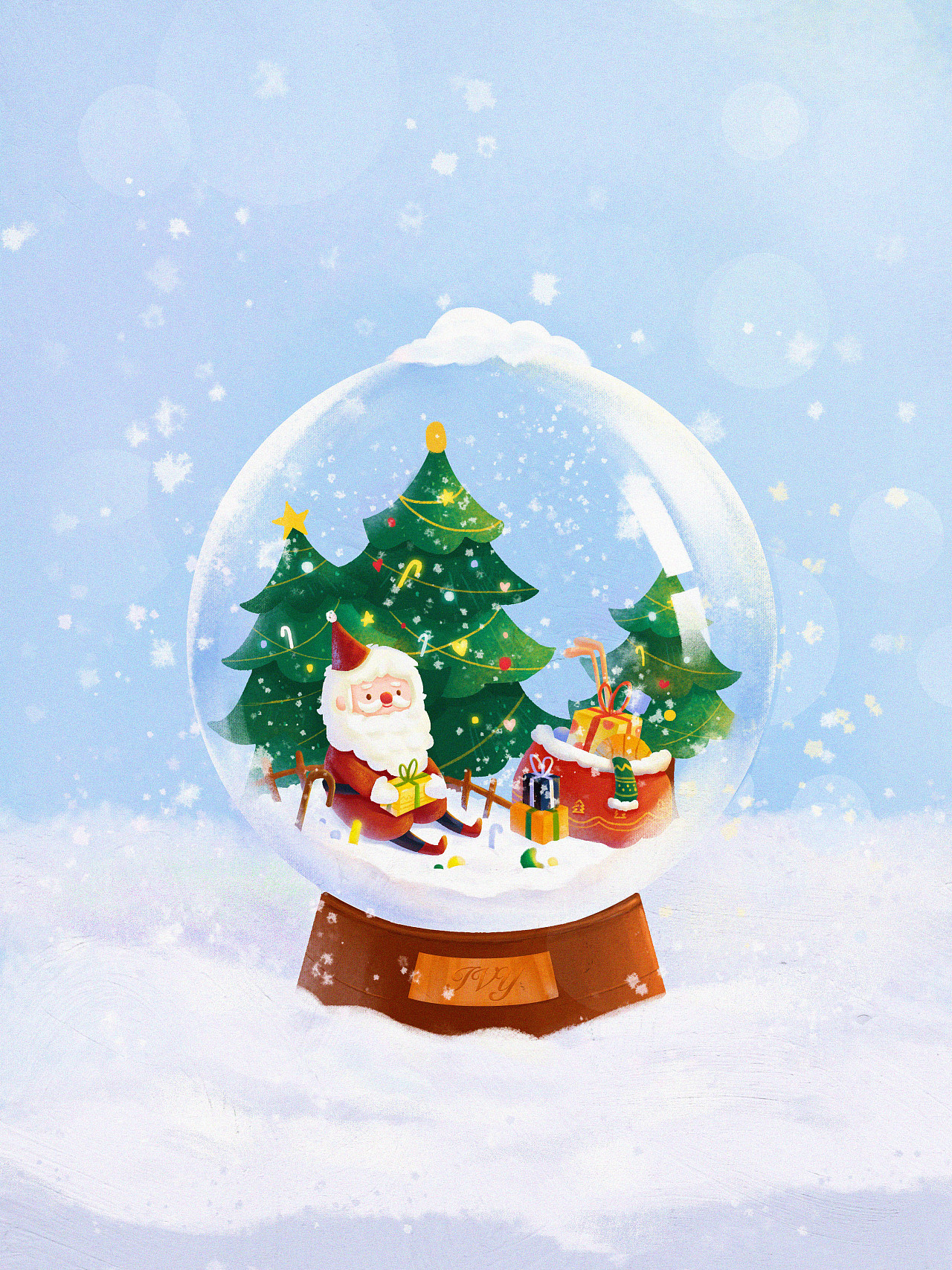 圣诞水晶球|插画|儿童插画|是ivy酱 - 原创作品 - 站酷 (zcool)