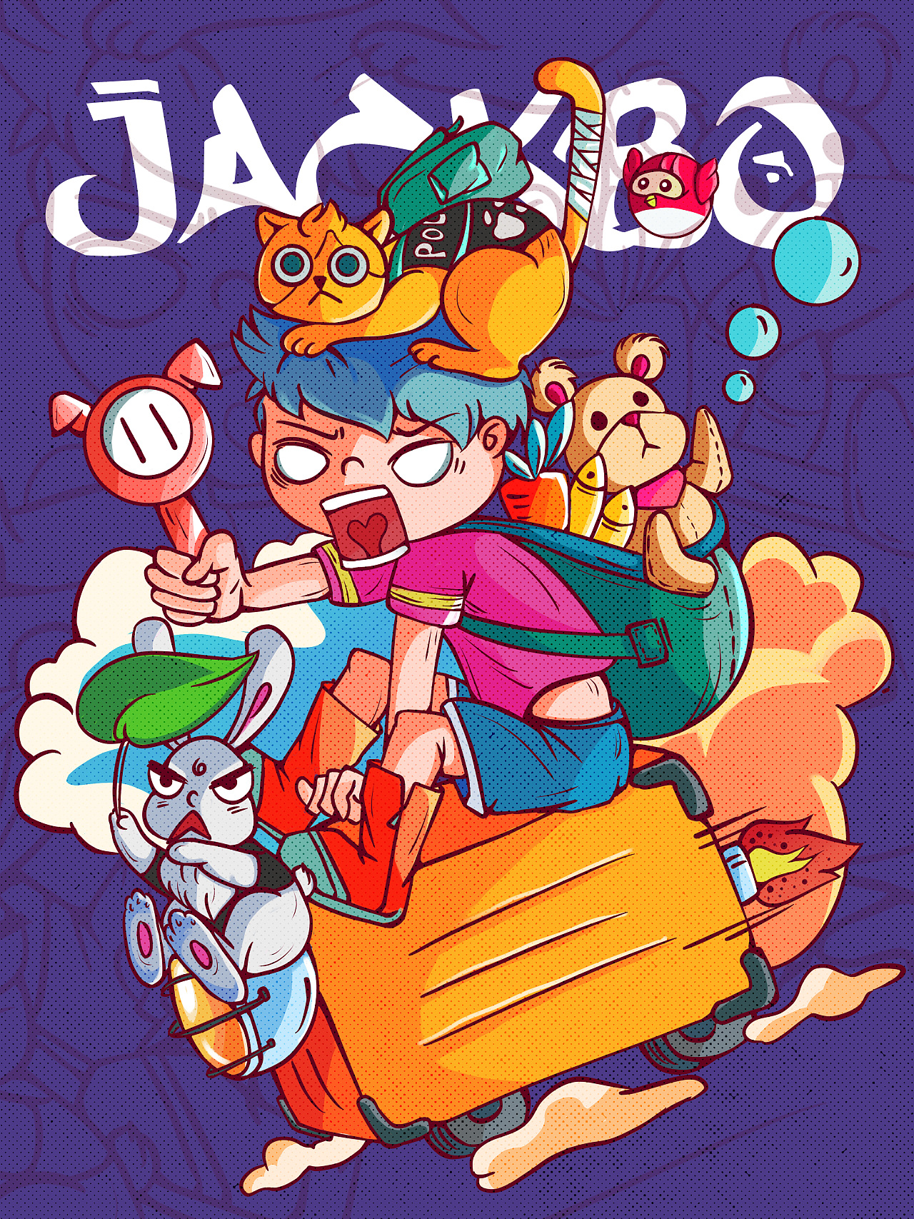 【周练】疯狂的旅途-涂鸦风插画练习