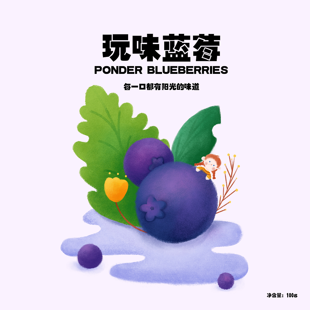 蓝莓插画包装
