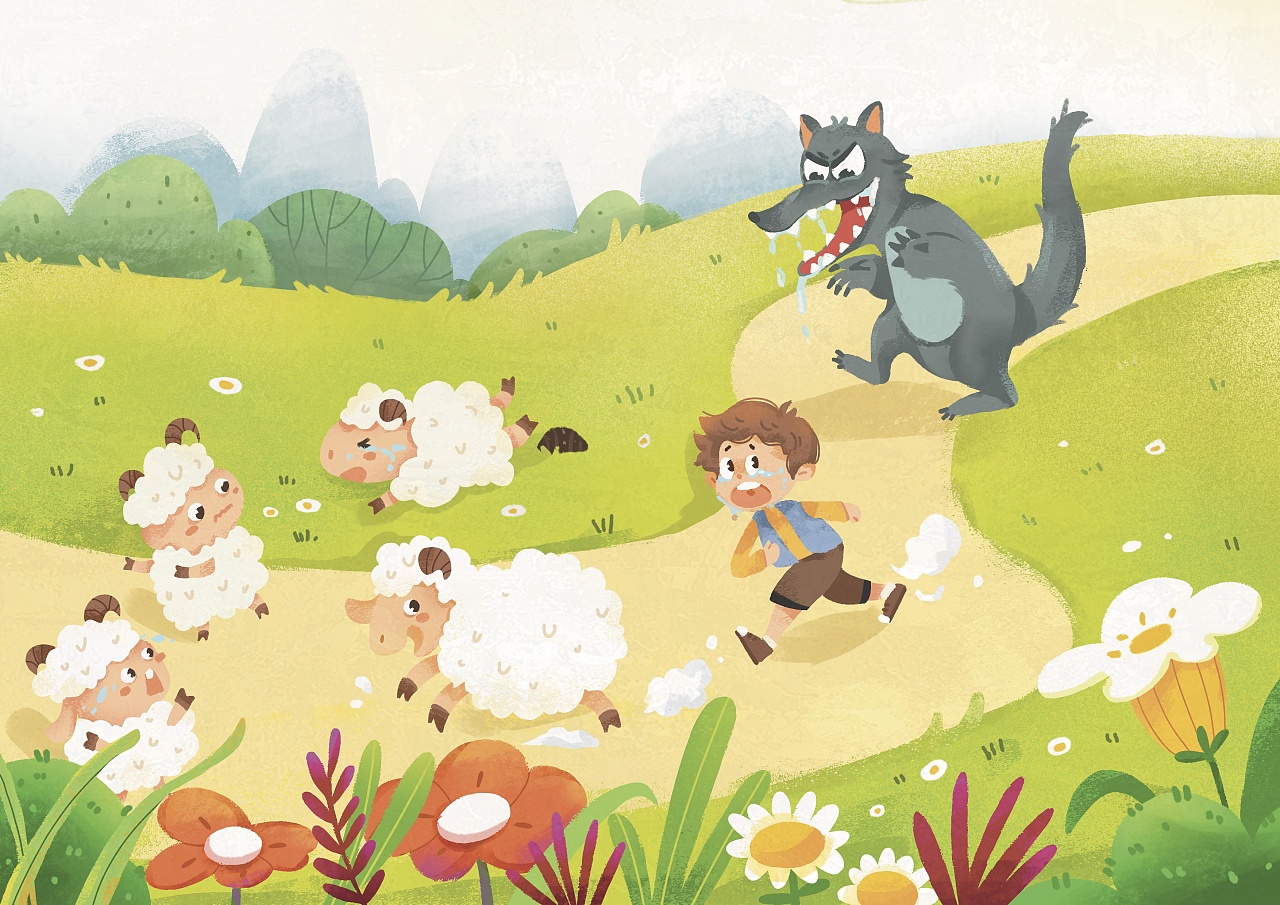 儿童插画|大场景|儿童绘本|扁平风