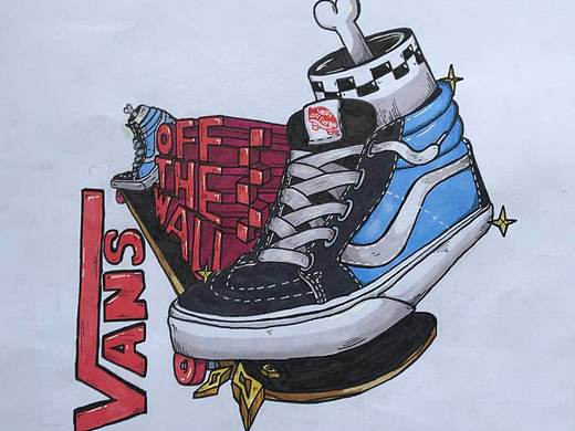 vans滑板鞋具象插画
