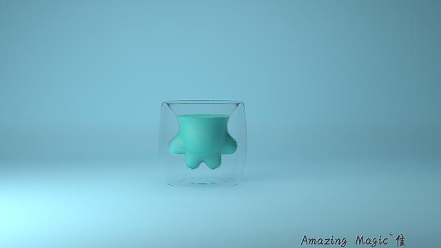 猫爪杯 三维产品