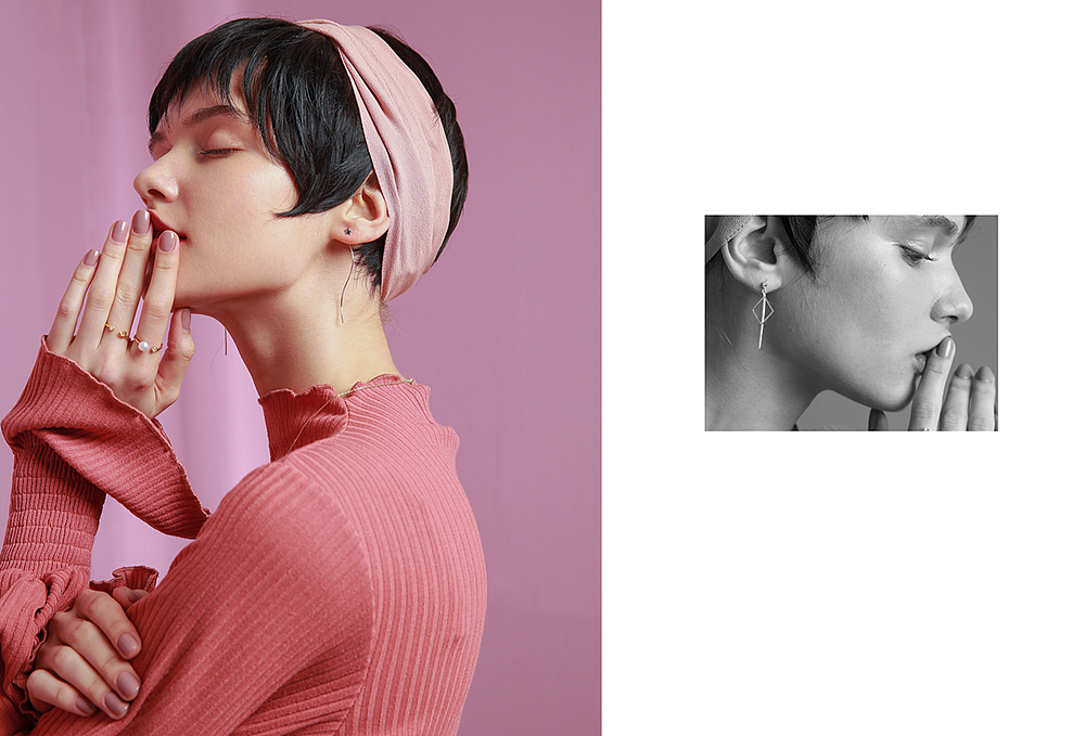 首饰耳环项链饰品模特拍摄外模