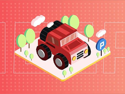 2.5D红色小车（个人主页-ZNjI1NjI2MDg=） - 其他UI - 站酷设计师手可摘星陈66原创素材 - 站酷ZCOOL