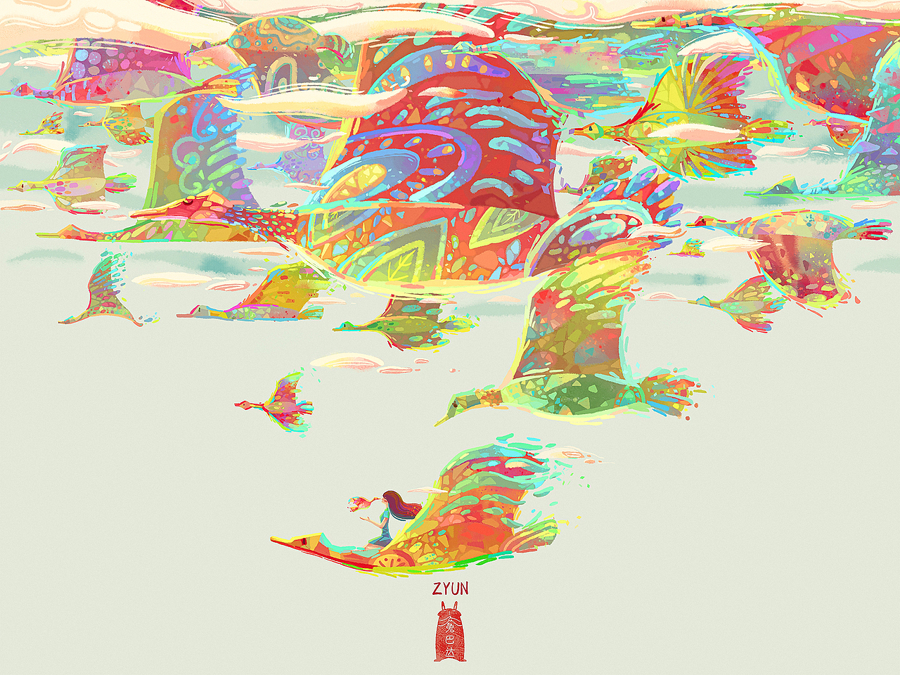 风格化色块插画序列创作