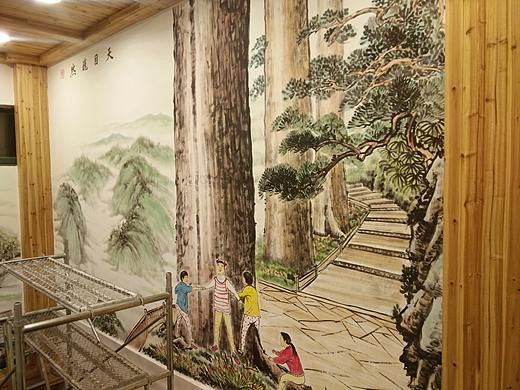 根据实景(照片)创作墙绘