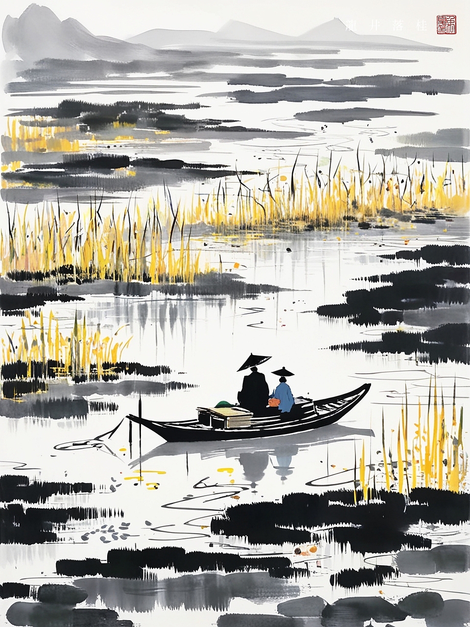 吴冠中 | 露沾蔬草白，天气转青高（图ZMzc3MDU1ODQ0） - AI作品 - 站酷设计师龙井落桂原创素材 - 站酷ZCOOL