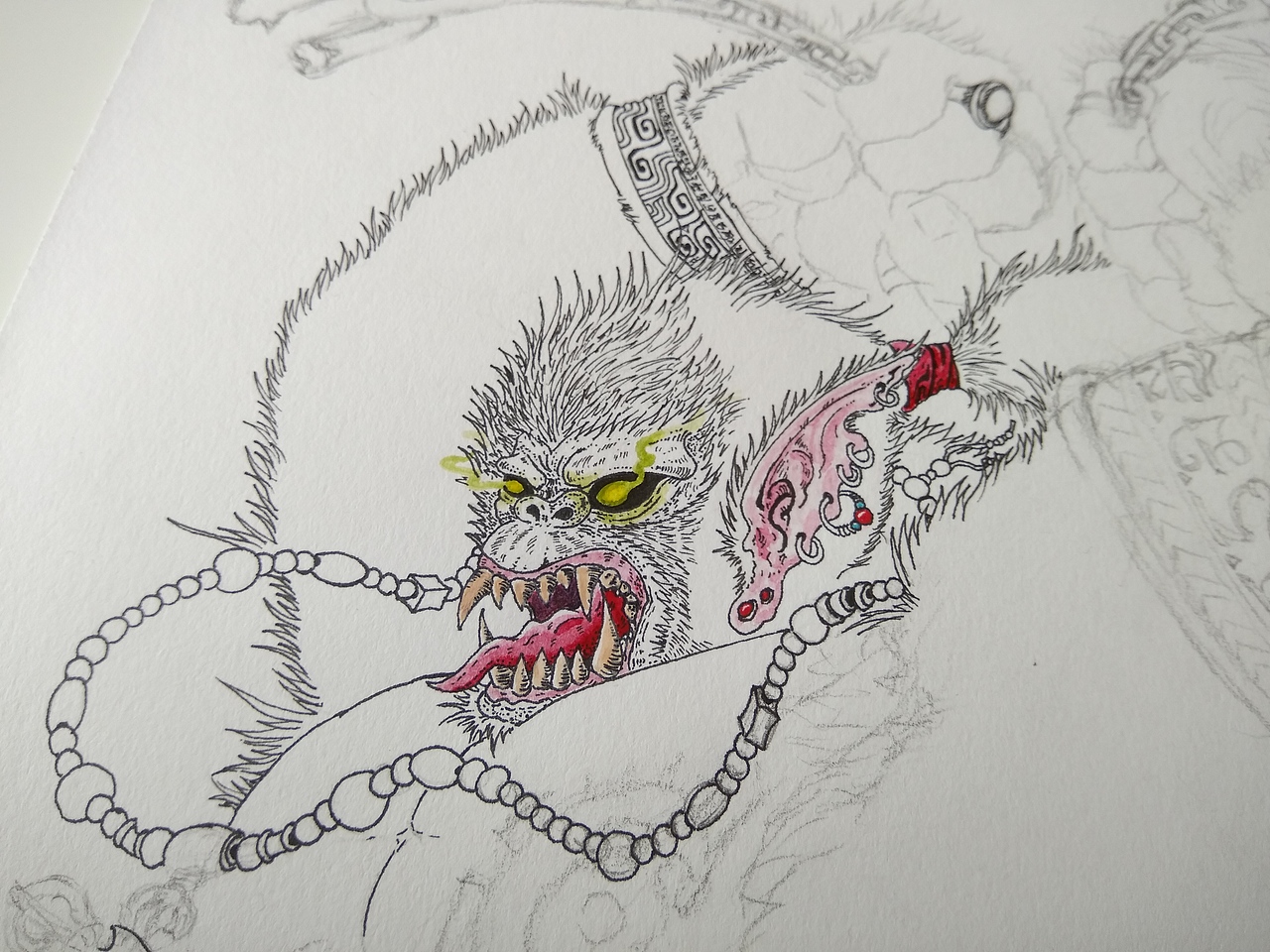 2018.03.15-山海经-南山经-招摇山神兽之“狌狌”（图ZMTA4MDk3NjA0） - 创作习作 - 站酷设计师毣余原创素材 - 站酷ZCOOL