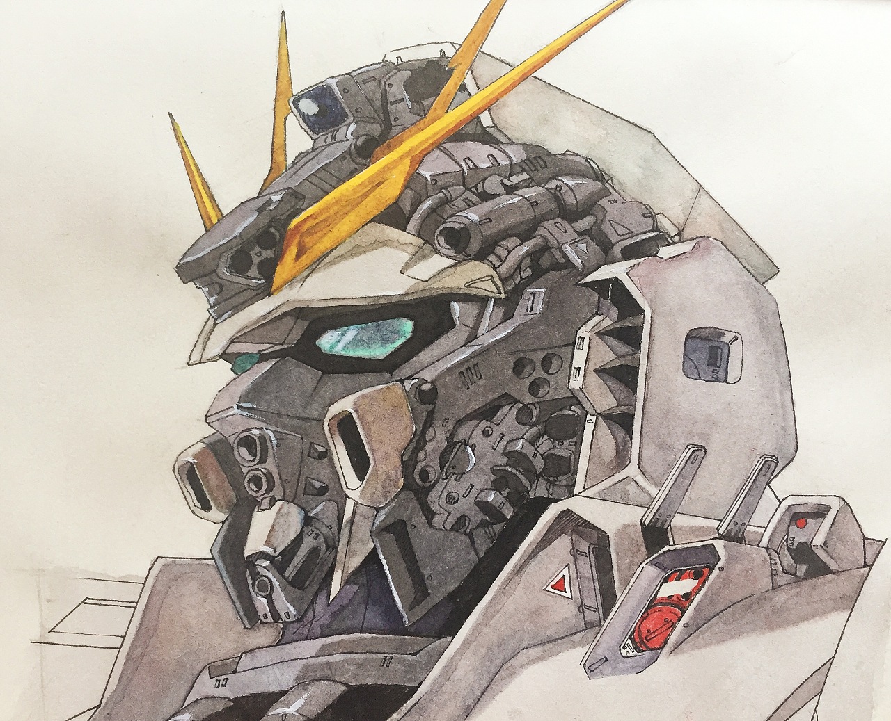 高达水彩|插画|创作习作|米一长 - 原创作品 - 站酷 (zcool)