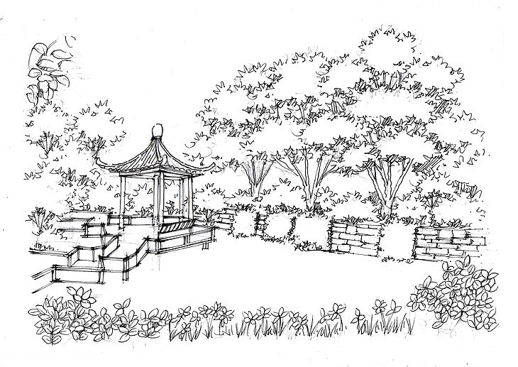同济大学景观角2手绘临摹作品昆明手绘培训