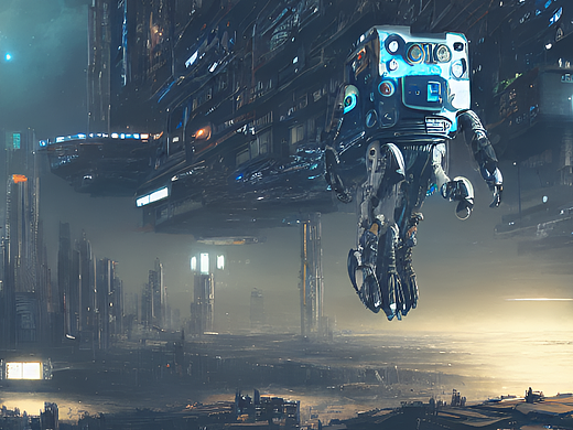 #AI创作实验室#机器人，外太空，赛博朋克