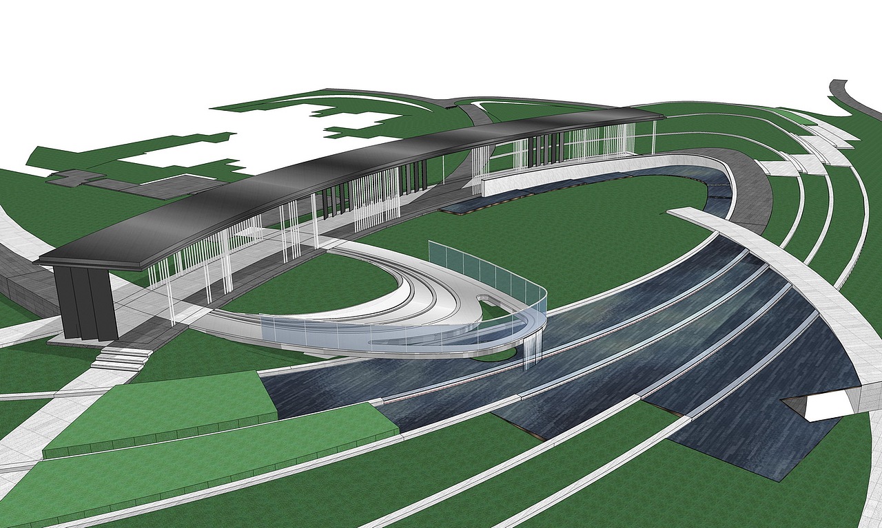 现代廊架SU模型下载