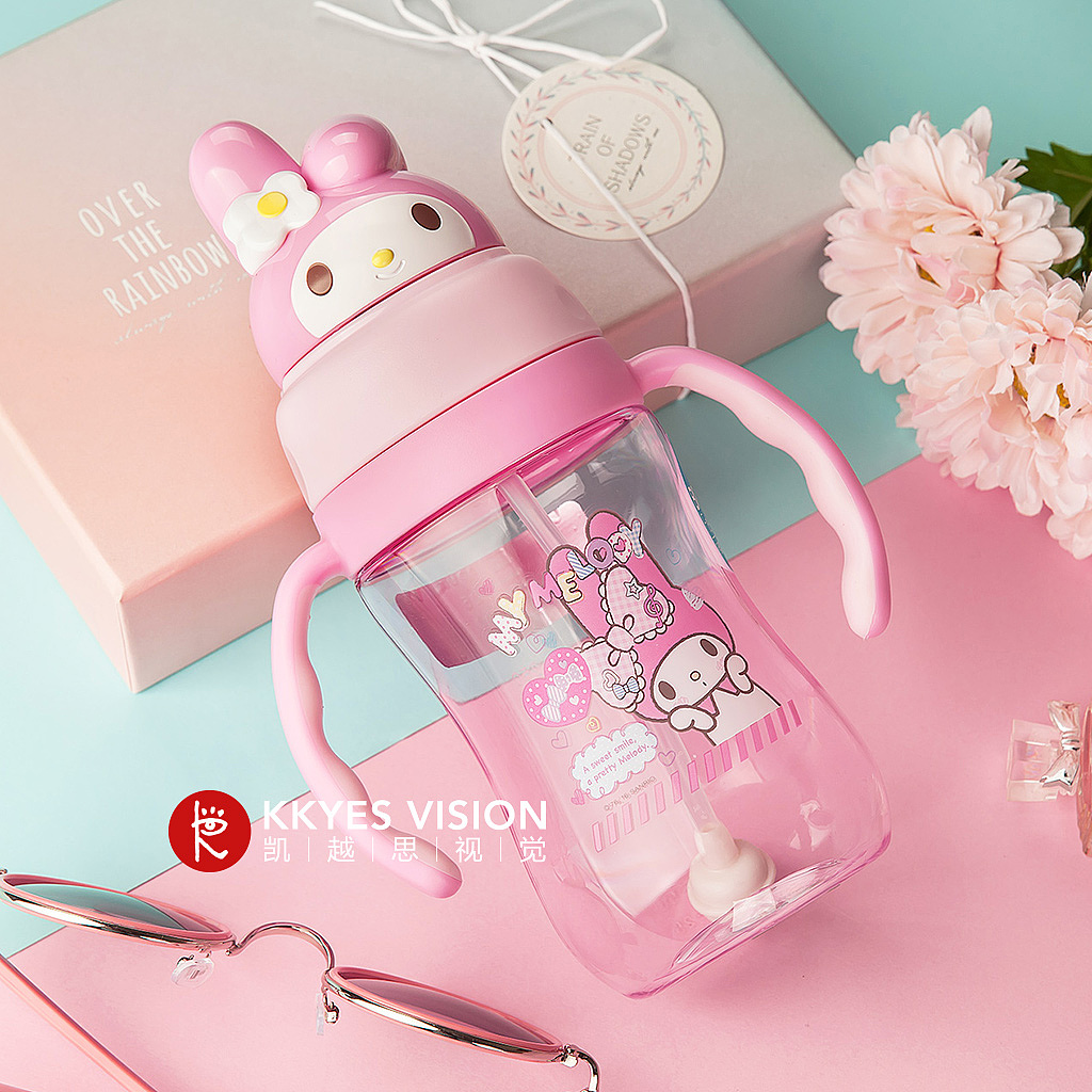 儿童 卡通 女生 水杯保温杯水壶 静物拍摄 产品摄影