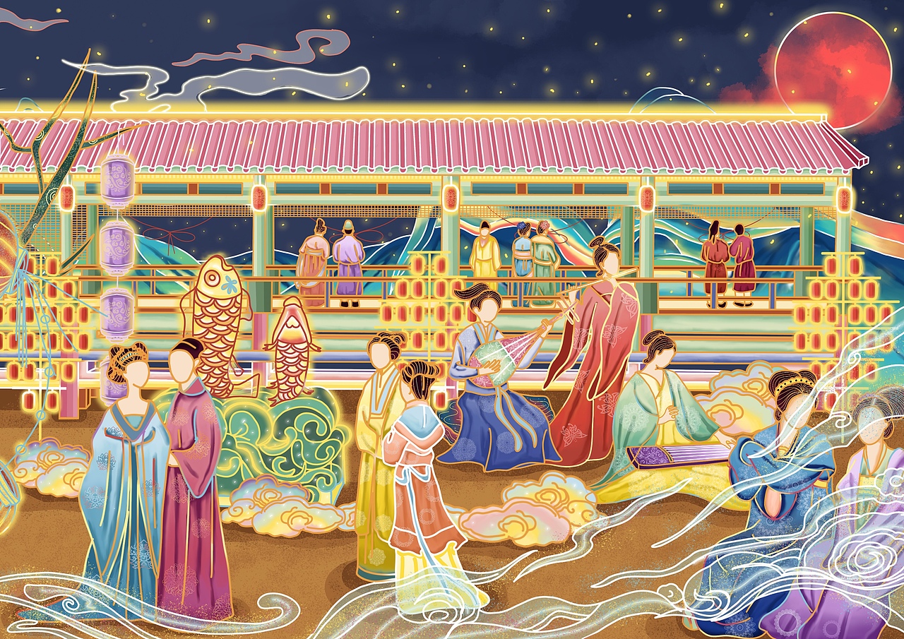 唐朝盛世繁华插画长卷轴（图ZMjU0ODkxNzM2） - 创作习作 - 站酷设计师sohumorous原创素材 - 站酷ZCOOL