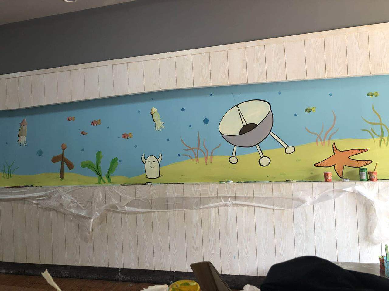 餐廳墻體彩繪（圖ZMTE5NDcyMTUy） - 繪畫 - 站酷設(shè)計師叢林薇薇原創(chuàng)素材 - 站酷ZCOOL