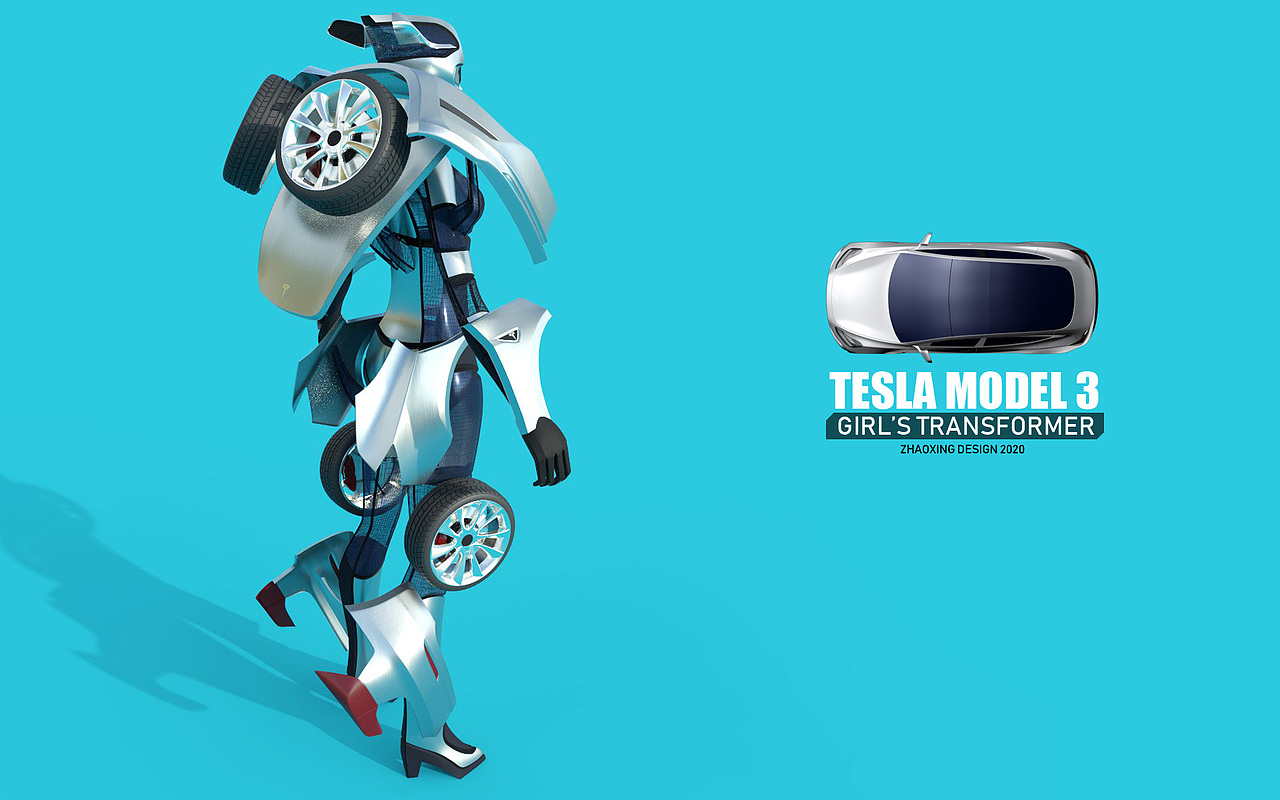 特斯拉model3的同人变化实验（图ZMjAwNTA1MDY4） - 交通工具 - 站酷设计师老模王原创素材 - 站酷ZCOOL