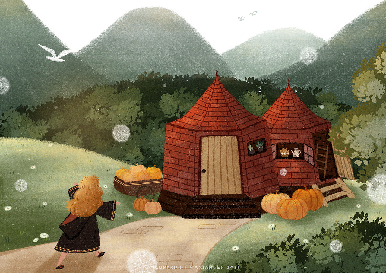 原创插画-海格的小屋