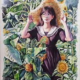 画水彩画的流老丝的头像