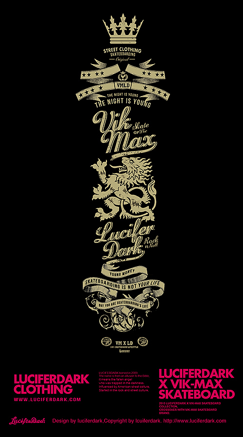 合作款滑板设计LUCIFERDARK X VIK-MAX