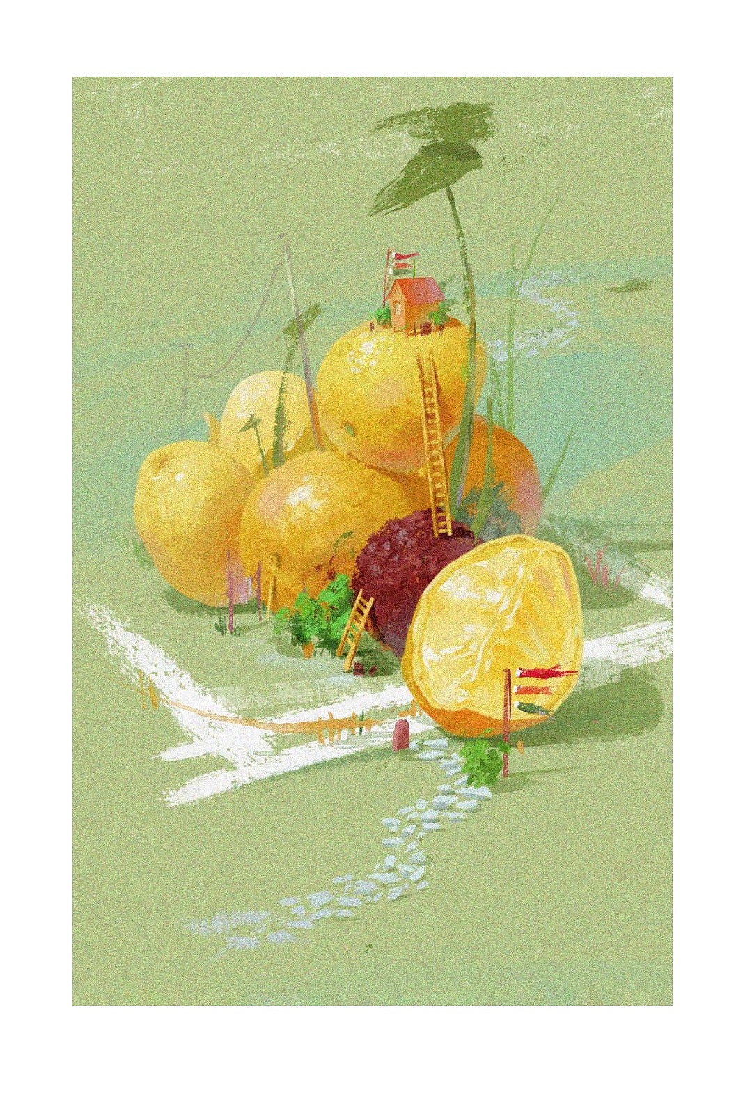 “避暑山庄”（图ZMjYwOTI5NTYw） - 儿童插画 - 站酷设计师白日梦想家和猫原创素材 - 站酷ZCOOL