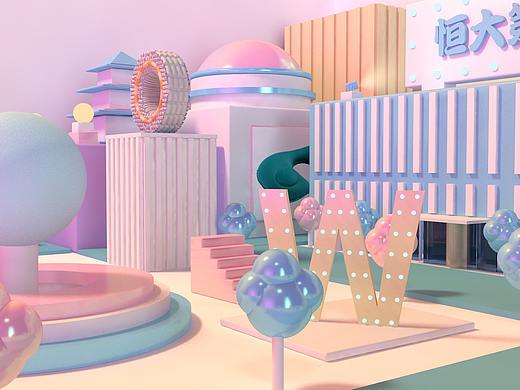 卡通建筑物场景搭建