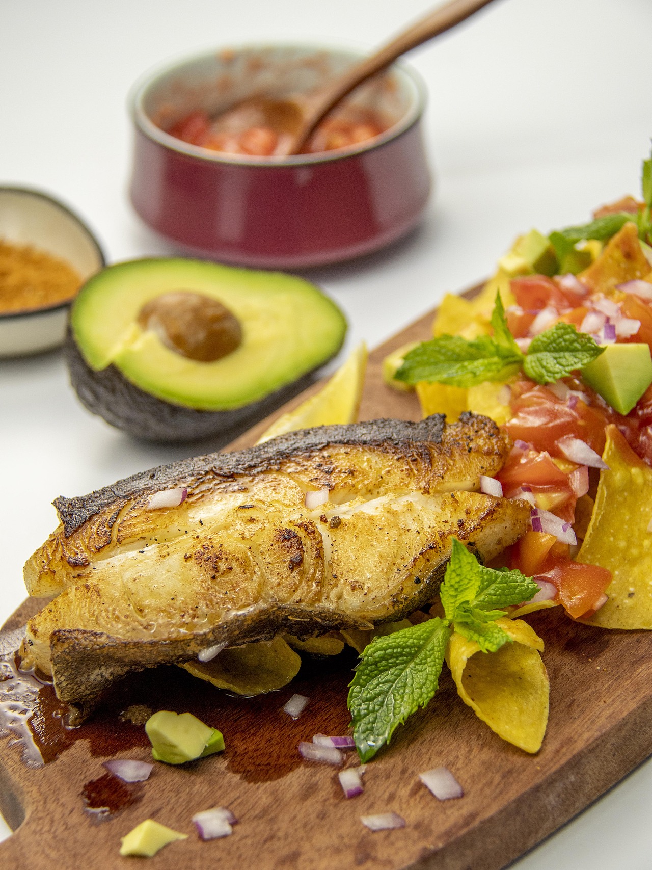 墨西哥玉米片香草鲽鱼段