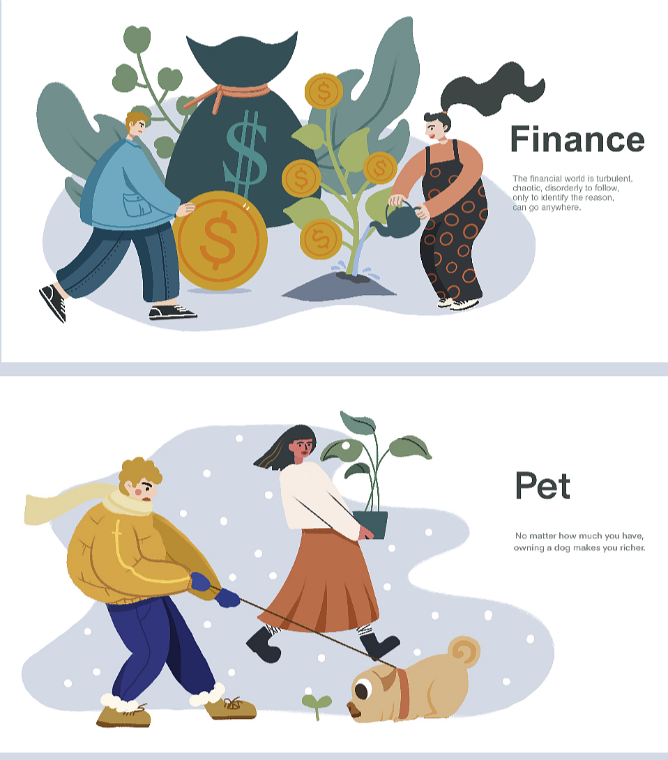 扁平人物场景插画总结