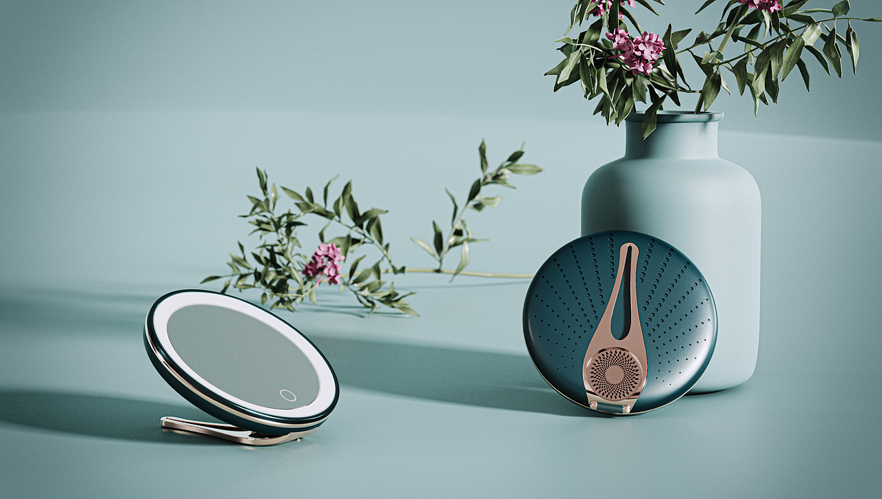 孔雀便携美妆镜（图ZMjcwMDgzMTY4） - 生活用品 - 站酷设计师东莞壹点工业设计原创素材 - 站酷ZCOOL