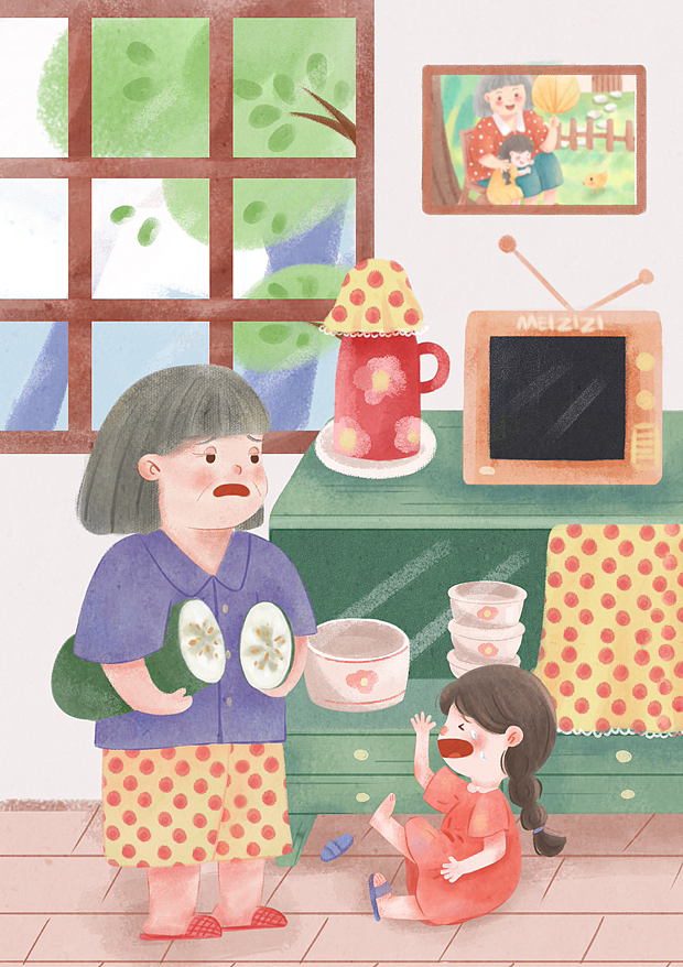 记得当时我一直要吃西瓜,姥姥说这个是冬瓜,我偏不听,姥姥没办法给我切开了,结果…