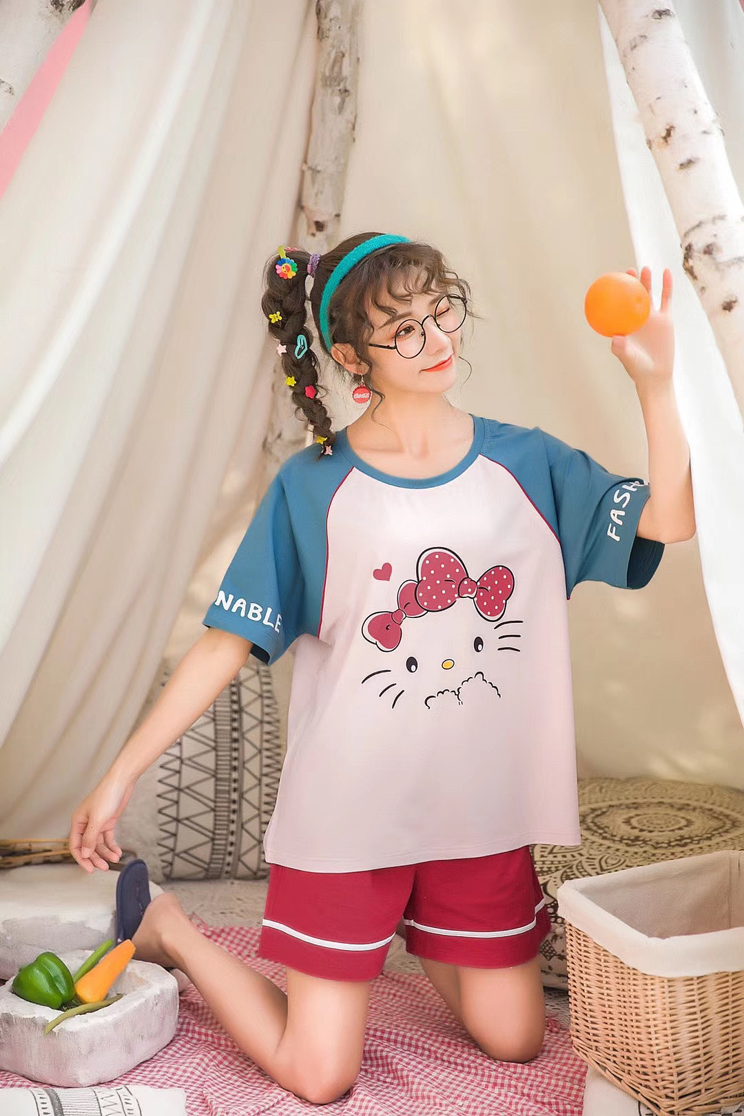 睡衣家居服睡裙衬衫短袖T恤休闲家居套装模特拍摄拍照（图ZMjAzOTExNDcy） - 人像摄影 - 站酷设计师北斗摄影原创素材 - 站酷ZCOOL