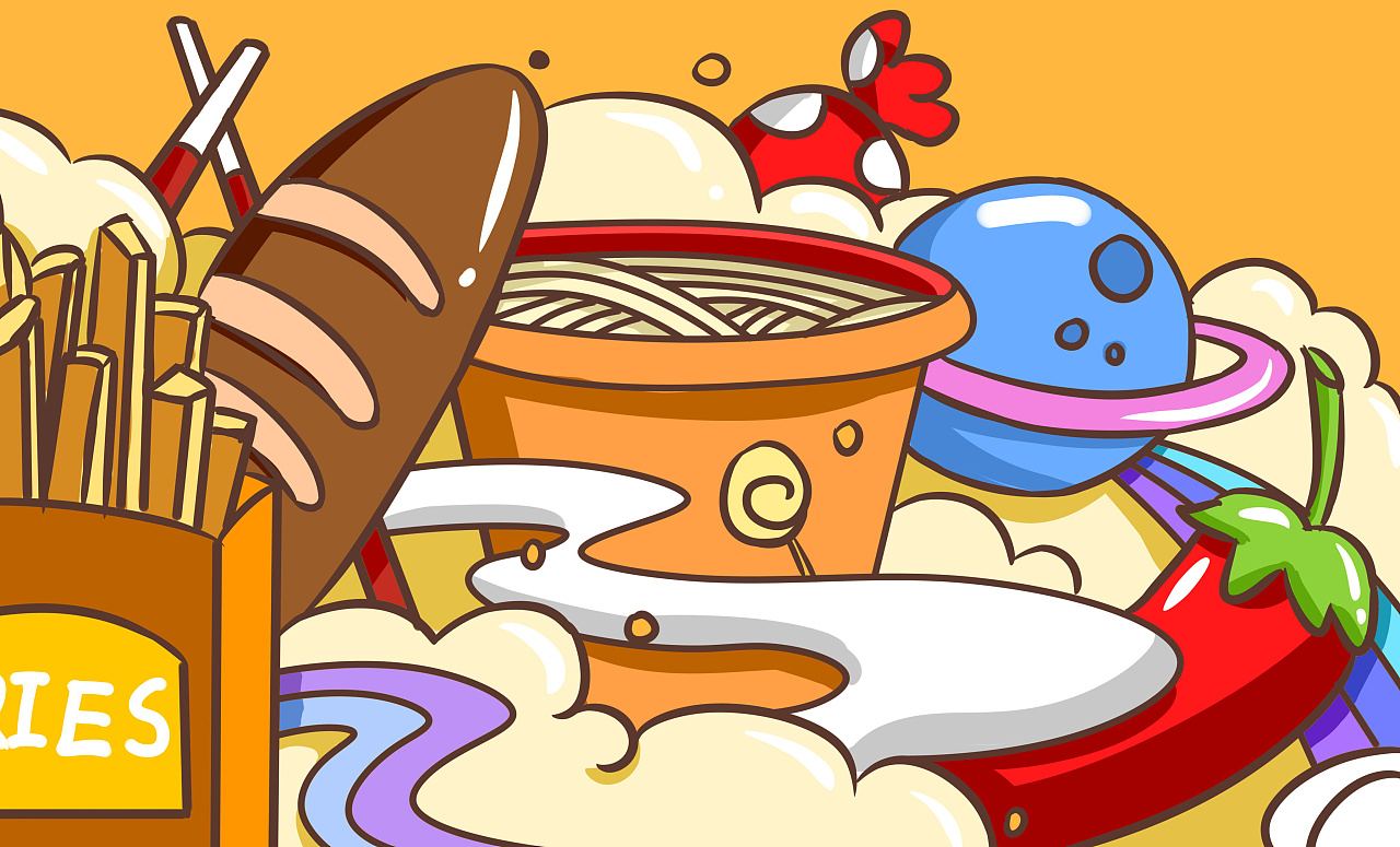 《吃喝,玩乐,购物》墙绘