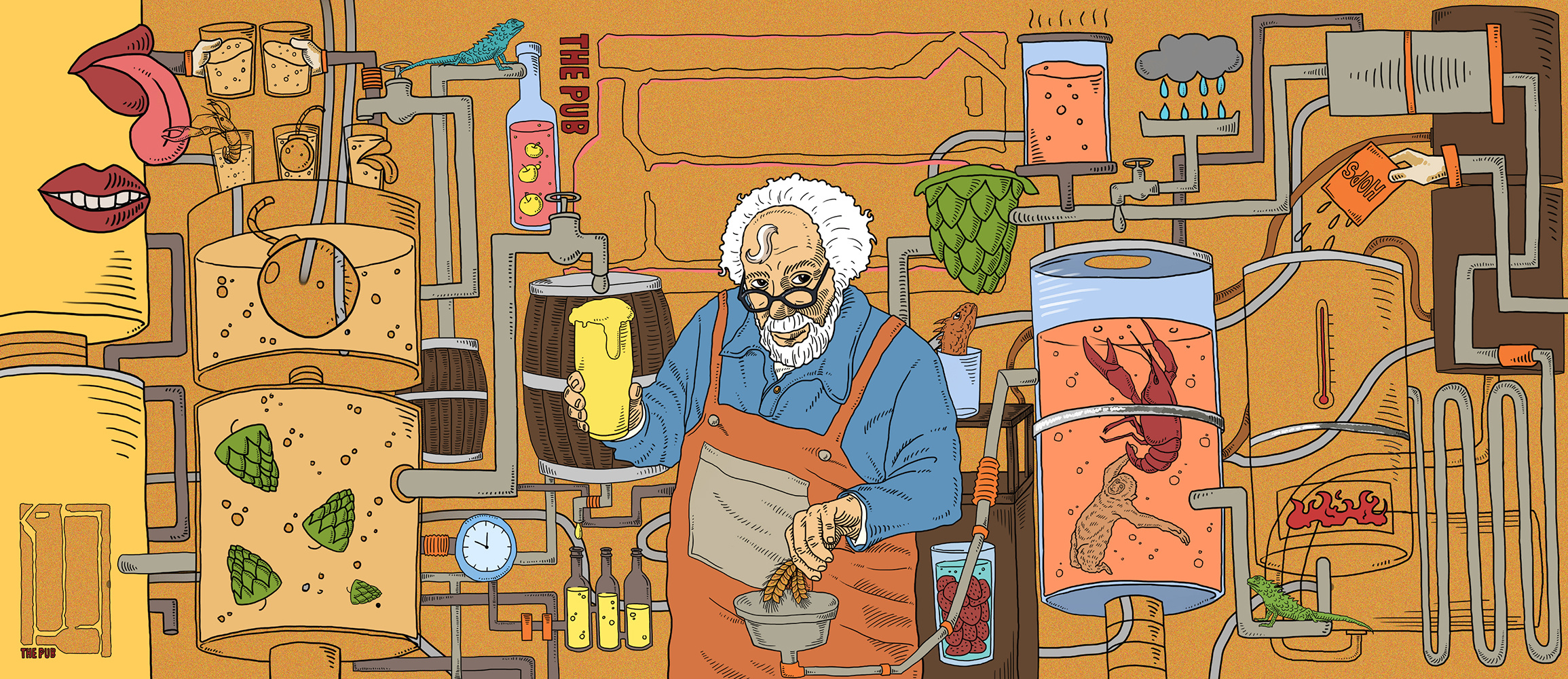 精酿啤酒工厂|插画|商业插画|大佐10 - 原创作品 - 站酷 (zcool)