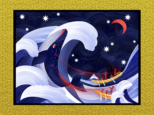 名画重制 | 神奈川冲捕鲸船