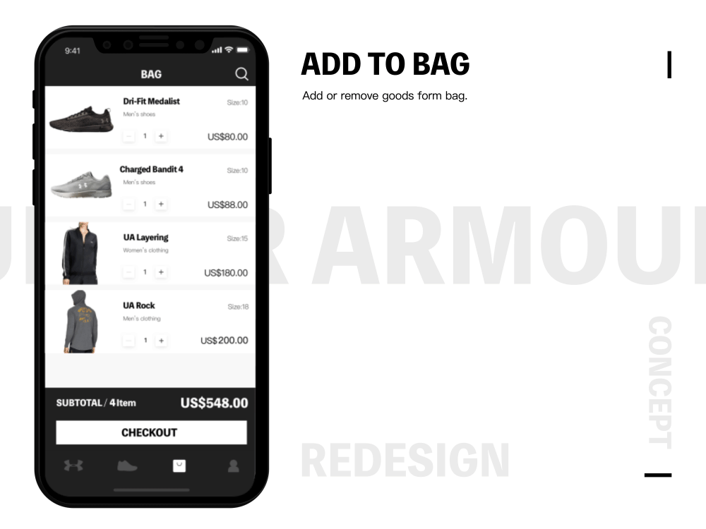 UNDER ARMOUR CONCEPT REDESIGN（图ZMTIyNDg2MjY4） - APP界面 - 站酷设计师Gordon7238原创素材 - 站酷ZCOOL